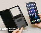 The 'LG V50' alone and in its alleged dual-display case. (Source: SlashLeaks)