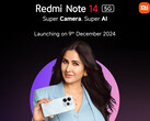 The Redmi Note 14 5G will receive a direct global release after all. (Image source: Xiaomi)