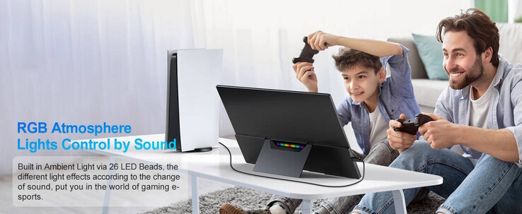 This portable gaming monitor comes with RGB lighting (Image source: Uperfect)