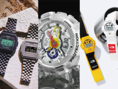 From left to right: The rag &amp; bone × Casio Vintage Premium, the A$AP Ferg GA-110FRG-7AER, and Supreme × The North Face DW-6900SNF-1A. (Image source: Casio. G-Central)