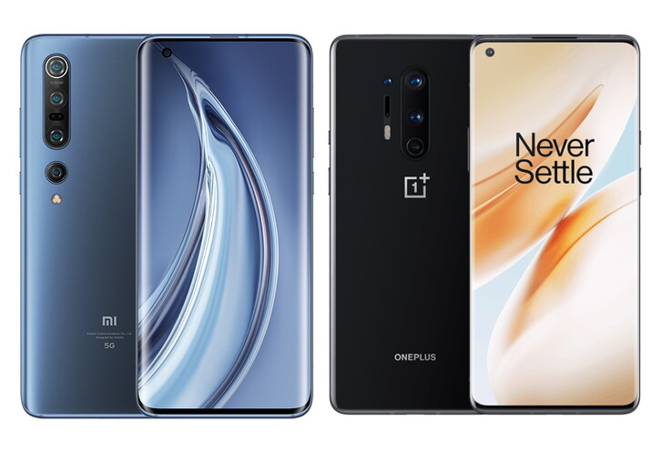 The Xiaomi Mi 10 Pro and OnePlus 8 Pro. Which would you choose? (Image source: OnePlus & Xiaomi)
