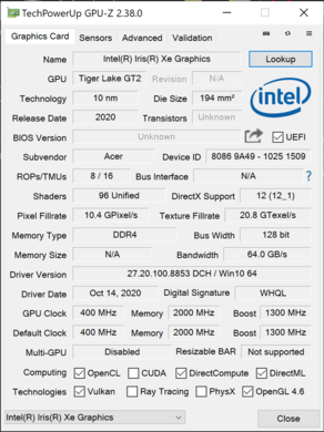 System info GPU-Z