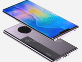 The Huawei Mate 30 Pro aoccording to OnLeaks and Pricebaba. (Image source: @OnLeaks & Pricebaba)