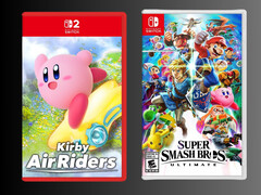 Kirby Air Riders box mockup with Super Smash Bros. Ultimate box (Image source: Playasia, Nintendo of America)