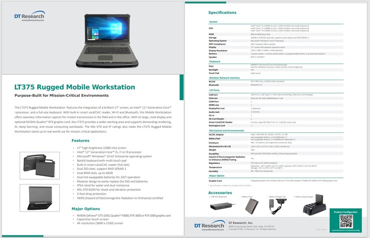 LT375 datasheet. (Image source: DT Research)