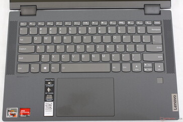 Standard IdeaPad layout. The two-level white backlight illuminates all symbols