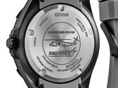 A close-up of the Promaster Seahawk's case back showcasing the  MH-60R helicopter engraving. 
