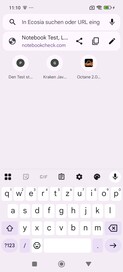 Keyboard in portrait mode