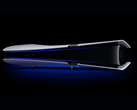 A render of a Sony PlayStation 5 Pro placed horizontally