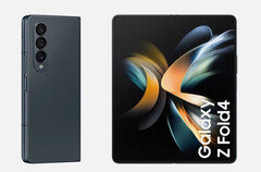 The Galaxy Z Fold4 in its 'GreyGreen' colourway. (Image source: Evan Blass & 91mobiles)