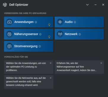 Dell Optimizer - Battery settings: adaptive performance, dynamic charging