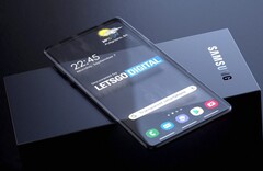 A concept render of a transparent Samsung Galaxy flagship smartphone. (Image source: LetsGoDigital/Snoreyn)