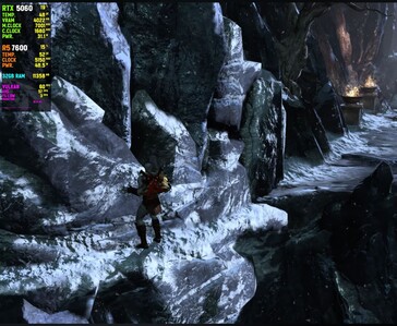 Gameplay screenshot of God of War III Remastered running on shadPS4 with an RTX 5060