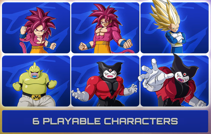 DAIMA Character Pack 2 adds Goku SSJ4, Vegeta SSJ3, Majin Duu, Third Eye Gomah, and Giant Gomah to Sparking! ZERO. (Image source: Bandai Namco)