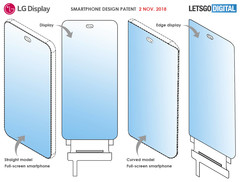 LG&#039;s latest version of the smartphone design patent for an in-display camera. (Source: LetsGoDigital)