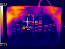 Bottom case surface temperatures under load (Optris PI 640)