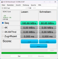 AV PRO MicroSD 128 GB V60 beim AS-SSD test