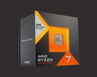 A render of the retail packaging of a AMD Ryzen 7 7000 series X3D CPU