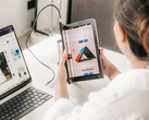 The Single Flex Pro has a promotional launch price of $1,299. Pictured: the portable monitor being unfolded.