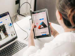 The Single Flex Pro has a promotional launch price of $1,299. Pictured: the portable monitor being unfolded.