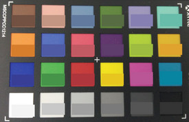 Screenshot of ColorChecker colors: Original colors are displayed in the lower half of each patch.