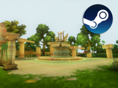 GodsArena Online has a huge pool of combatants with unique abilities and passive traits. Pictured - artwork from the game with the Steam logo overlaid on top. (Image source: Steam)