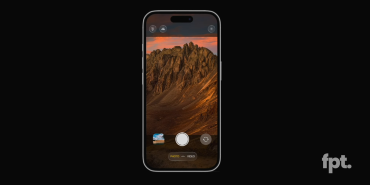 Visual representation of the redesigned Camera app. (Image source: fpt.)
