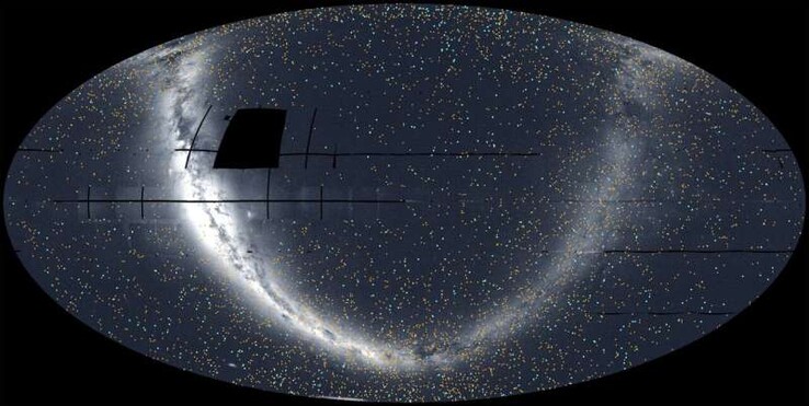 The TESS image showing the universe and exoplanets.