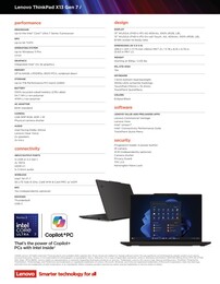 Specifications Lenovo ThinkPad X13 G7 Intel.