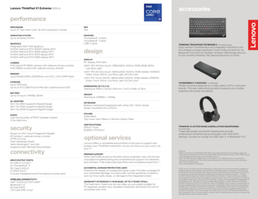 Specifications ThinkPad X1 Extreme G4