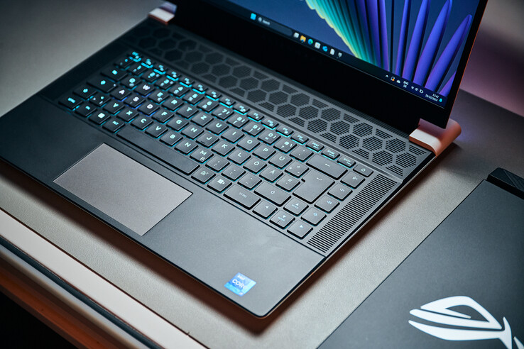 The X16 delivers amongst the best typing experiences in our selection, and a rather small but RGB enabled trackpad.