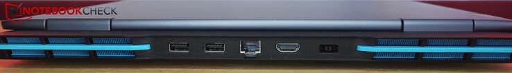 Back: power, 2 x USB-A 3.2 Gen 2 (10 Gbit/s), HDMI 2.1, LAN (RJ45)