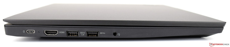 Left: USB 3.1 Gen 2 Type-C, HDMI, 2x USB 3.0 Type-A, 3.5-mm audio combo