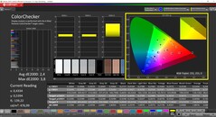 CalMAN ColorChecker (profile: Default, target color space: P3)