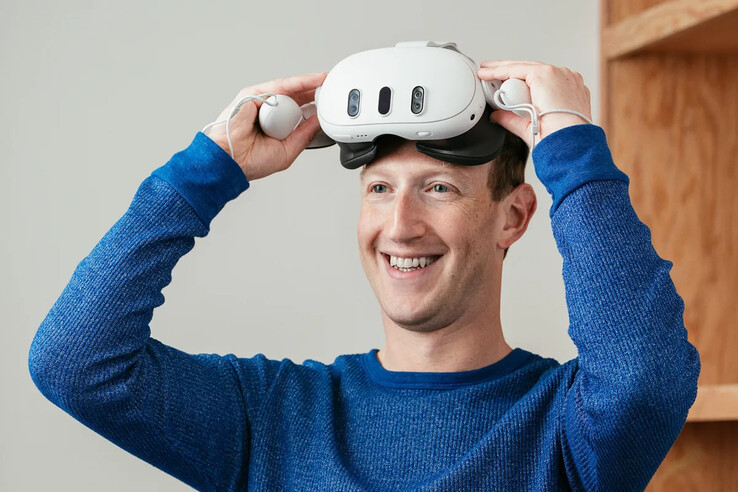 Mark Zuckerberg wearing the Quest 3 headset (image: Meta)