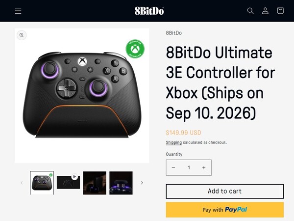 The 8BitDo eShop now shows a September shipping date for the Ultimate 3E controller.
