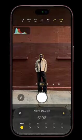 In iOS 27, the Camera app allows you, among other things, to adjust the white balance...