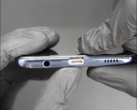 The Samsung Galaxy A51 has been modified with a lightning port (image via Ken Pi on YouTube)