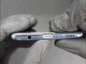 The Samsung Galaxy A51 has been modified with a lightning port (image via Ken Pi on YouTube)