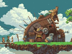 An image showing a house in Owlboy.