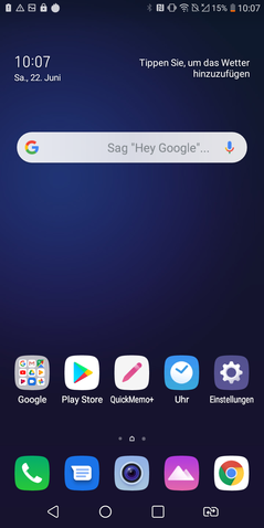 Default home screen