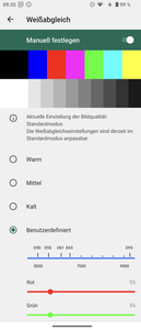 Display settings for the most natural color representation.