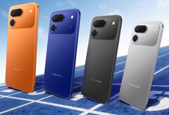 The Tecno Spark 50 Pro comes in Dynamic Orange, Midnight Blue, Ink Black, Titanium Grey (L to R), and Cloud White (not shown).
