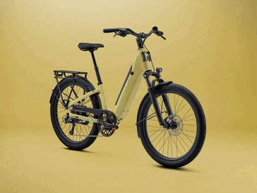 The Vida E+ EX e-bike in pale olive color option