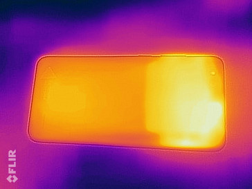 Heat-map of the back of the device under sustained load