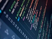 Close-up of a screen showing Python source code highlighted in color