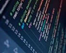 Close-up of a screen showing Python source code highlighted in color