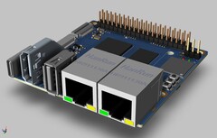 The Banana Pi BPI-M2S features LPDDR4 RAM and two Gigabit Ethernet ports. (Image source: Banana Pi)