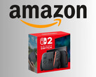 Nintendo Switch 2 with Amazon logo above console (Image source: Amazon.com with edits)