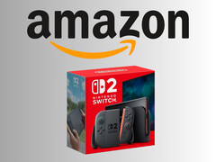 Nintendo Switch 2 with Amazon logo above console (Image source: Amazon.com with edits)